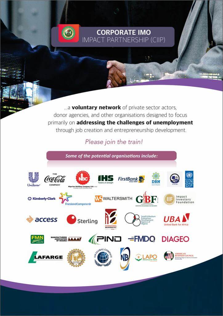 Corporate Imo Impact Partnership, partner organisations including Unilever, Coca Cola, FirstBank, UNDP and more